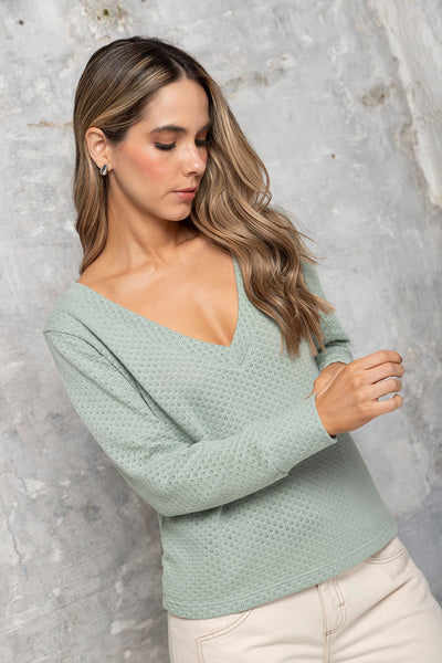 Buzo Tejido Verde Olivo