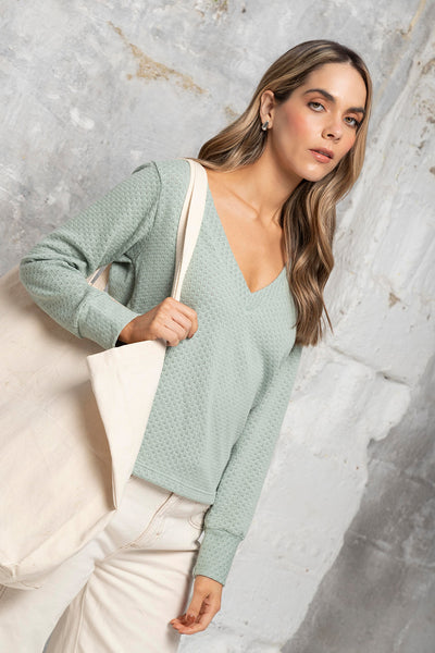 Buzo Tejido Verde Olivo