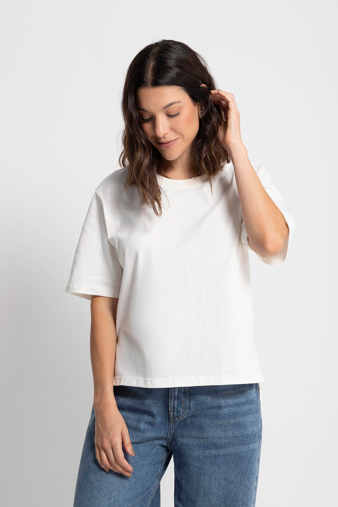 Camiseta Boxy Marfil