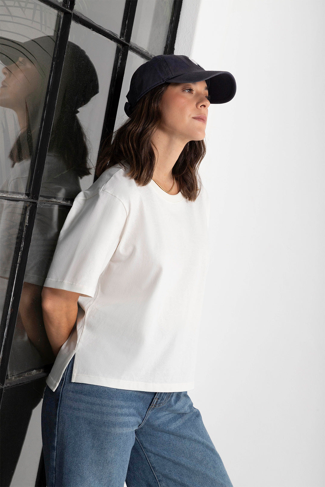 Camiseta Boxy Marfil